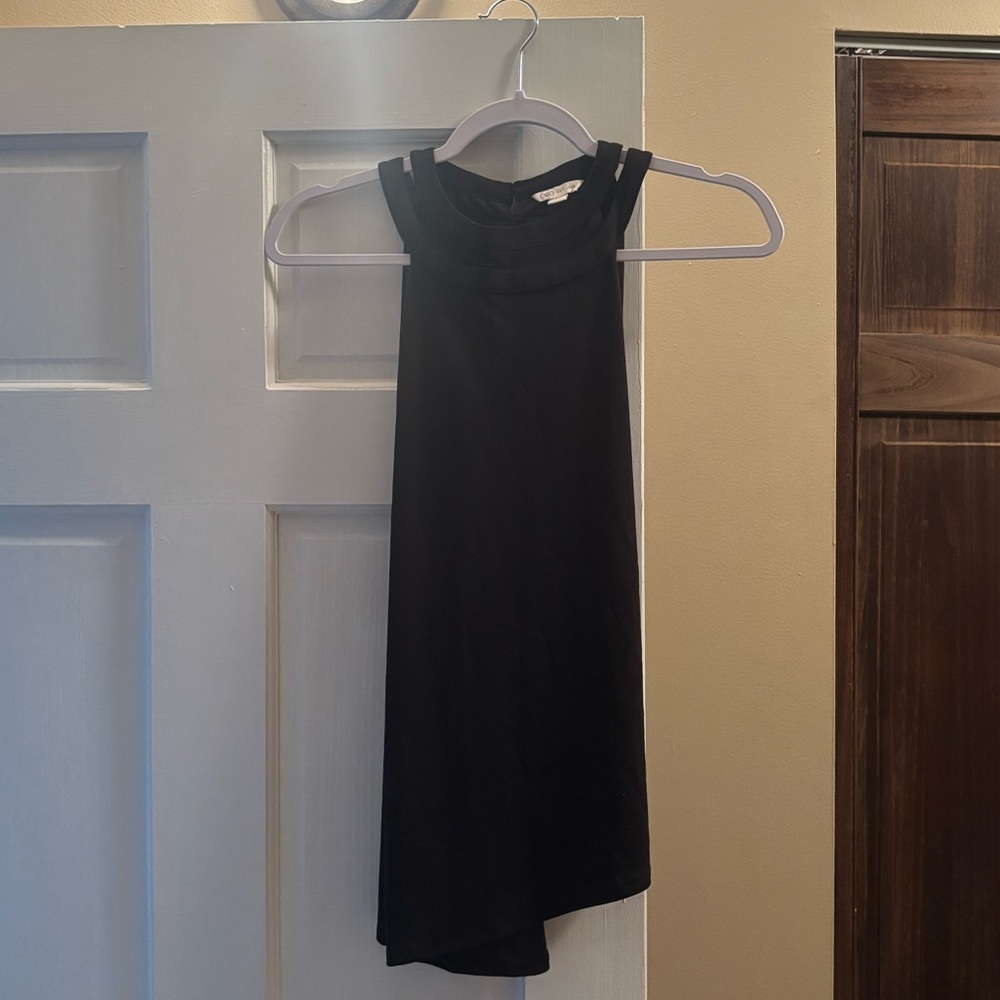 Cato Elegant Black Sleeveless Asymmetric Shirt